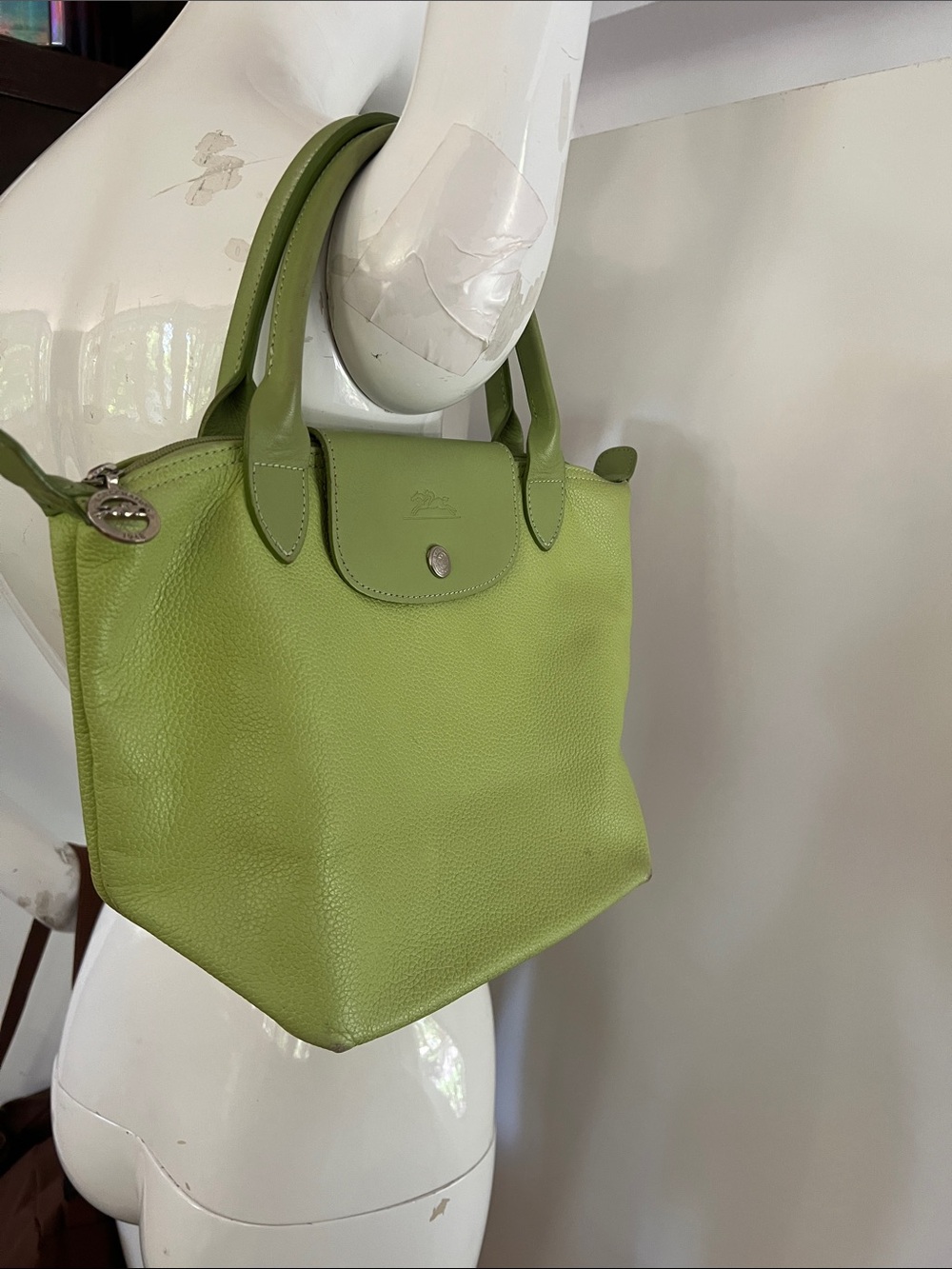 Longchamp Pebbled Leather Small Le Pliage Top Handle Zip Bag - Picture 2 of 15